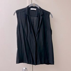 Sandro size 1 black vest style shirt